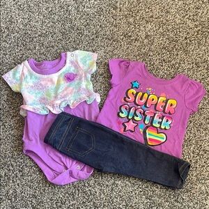 Garanimals Purple and Multicolor Kids Matching Set